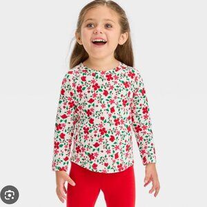 Cat & Jack Kids Toddler Girls Floral Print Long Sleeve Tee T-shirt